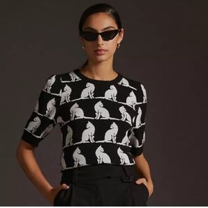 MAEVE Anthropologie Harmon Cat Shirt Sweater Tee Top